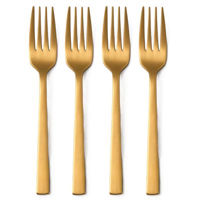 Alpina Gebaksvorkjes - 4x stuks - goud - RVS - taartvorkjes - 15 cm