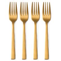 Alpina Gebaksvorkjes - 4x stuks - goud - RVS - taartvorkjes - 15 cm