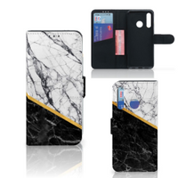 Huawei P Smart Plus (2019) Bookcase Marmer Wit Zwart - Origineel Cadeau Man - thumbnail