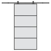 Schuifdeur met beslag 102,5x205 cm ESG-glas en aluminium