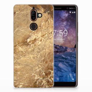 Nokia 7 Plus TPU Siliconen Hoesje Marmer Creme