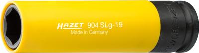 HAZET Krachtdopsleutel · extra lang 904SLG-19 · 1/2 inch (12,5 mm) vierkant hol · Buiten-zeskant-tractieprofiel · SW 19 mm