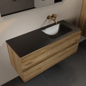 MONDIAZ AIVY 120cm badmeubel Chai, wastafel Urban solid surface rechts zonder kraangat (AI-351641URBAN-NO - AI-M120CHRE)