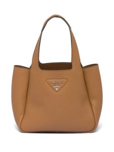 Prada sac cabas à plaque logo - Marron