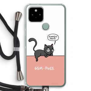 GSM poes: Pixel 5 Transparant Hoesje met koord