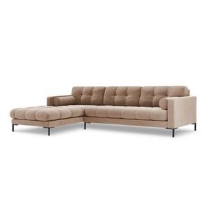 Cosmopolitan Design Bali Hoekbank met Chaise Longue Links - Taupe / Zwart