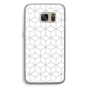 Zwart-witte kubussen: Samsung Galaxy S7 Transparant Hoesje
