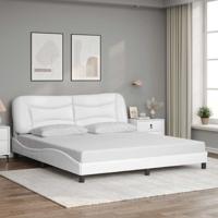 Bedframe zonder matras "Hvar" kunstleer wit 180x200 cm