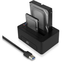 ACT Connectivity 2,5" en 3,5" SATA dual harde schijf docking station dockingstation USB 3.2 Gen1 (5 Gbit/s) - thumbnail