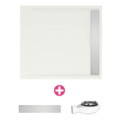 Douchevloer Xenz Easy Tray | 100x100 cm | Incl.Gootcover en Afvoersifon | Acryl | Vierkant | Wit mat