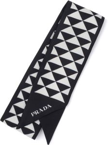 Prada écharpe à logo triangulaire - Noir