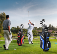 Draagbare Golfcart Tas met 14 Vakken & Regenhoes Golfbag Lichte Golftas Blauw