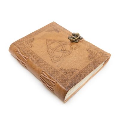 Spiritueel Notitieboekje Leer met Eindeloze Knoop (17,5 x 13 cm) -