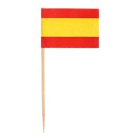 Spanje feestartikelen - vlaggetjes - cocktailprikkers - 500x stuks - papier/hout - 8 cm