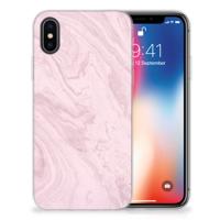 Apple iPhone X | Xs | TPU | Siliconen hoesje | Marble Pink - Origineel Cadeau Vriendin