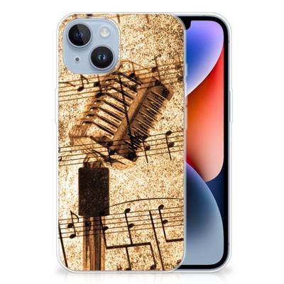 Apple iPhone 14 | Siliconen hoesje | met foto Bladmuziek