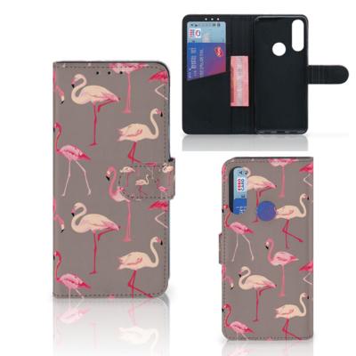Alcatel 1S 2020 | Telefoonhoesje | Met pasjeshouder | Flamingo