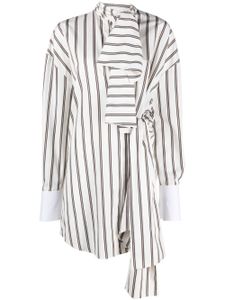 MSGM robe-chemise à détail de nœud - Blanc