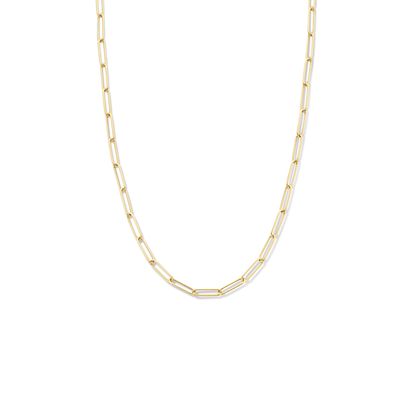 Ketting Paperclip-Ronde Buis geelgoud 4,0 mm 45 cm