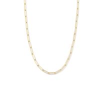 Ketting Paperclip-Ronde Buis geelgoud 4,0 mm 45 cm