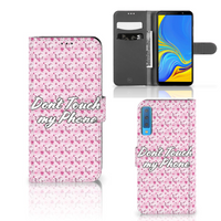 Samsung Galaxy A7 (2018) Portemonnee Hoesje Flowers Pink DTMP - thumbnail