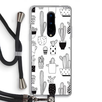 Cactusmotief: OnePlus 8 Transparant Hoesje met koord