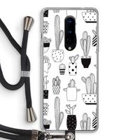 Cactusmotief: OnePlus 8 Transparant Hoesje met koord
