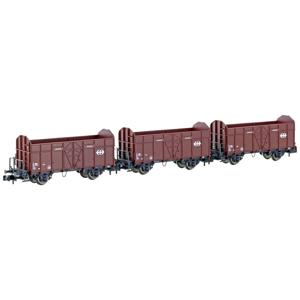 Hobbytrain H24302 N set van 3 open goederenwagens Fbkk van de SBB