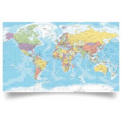 Poster van alle landen van de wereld - topografie poster - 84 x 52 cm - papier