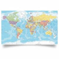 Poster van alle landen van de wereld - topografie poster - 84 x 52 cm - papier