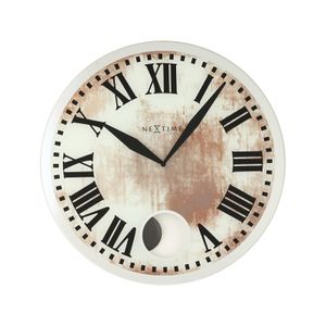 Wandklok NeXtime dia. 43 x 4.2 cm, glas, wit, 'Romana'