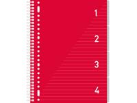 4 in 1 Schrijfblok A4, gelinieerd Rood