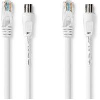 Coax- en CAT6-Combikabel | IEC (Coax) Male / RJ45 Male | IEC (Coax) Female / RJ45 Male | Vernikkeld - thumbnail