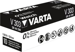Varta Zilveroxide Batterij SR44 | 1.55 V DC | 170 mAh | Zilver | 10 stuks - VARTA-V303 VARTA-V303
