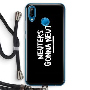 Neuters (zwart): Huawei P20 Lite Transparant Hoesje met koord