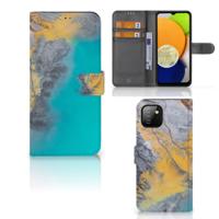 Samsung Galaxy A03 | Bookcase | Marble Blue Gold