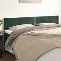Hoofdborden 2 st 80x5x78/88 cm fluweel donkergroen