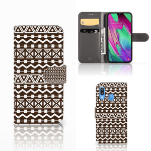 Samsung Galaxy A40 Telefoon Hoesje Aztec Brown