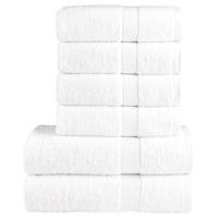 VidaXL 6-delige handdoekenset solund 600 g/m² wit