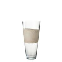 J-Line vaas Delph - glas - transparant|beige - medium