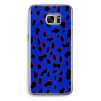 Blue Leopard: Samsung Galaxy S7 Edge Transparant Hoesje