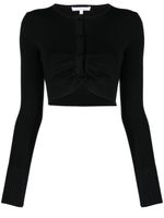 Patrizia Pepe cardigan crop à fronces - Noir