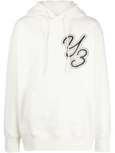 Y-3 hoodie en coton biologique à logo imprimé - Blanc