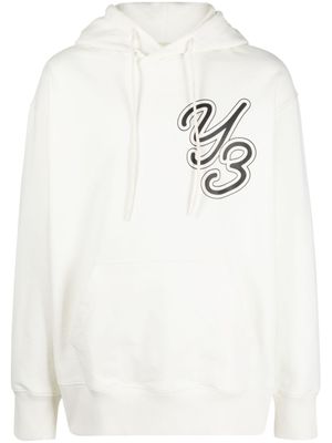 Y-3 hoodie en coton biologique à logo imprimé - Blanc