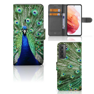 Samsung Galaxy S21 Telefoonhoesje met Pasjes Pauw