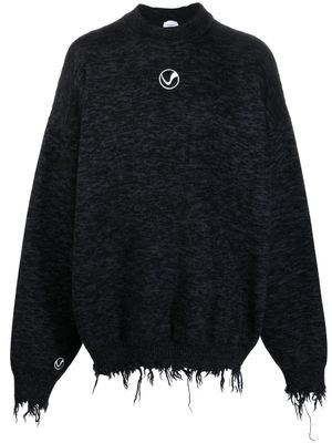 VETEMENTS sweat à logo brodé - Noir