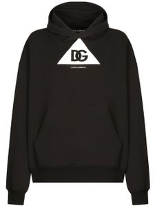 Dolce & Gabbana hoodie en coton à logo imprimé - Noir