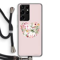 GRL PWR Flower: Samsung Galaxy S21 Ultra Transparant Hoesje met koord