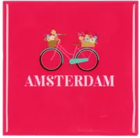 Daan Kromhout Design tegeltje keramiek amsterdam 10x10cm pink