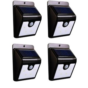 4x stuks solar tuinverlichting / muurlampen LED wandlamp spatwaterdicht met bewegingssensor   -